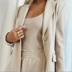 Revolve Show Me Your Mumu Lazy Chic Blazer in cream Knit Size S